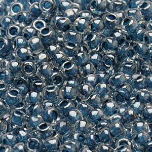 Бисер круглый 11/0 #0347 Окрашенный изнутри, хрусталь/капри