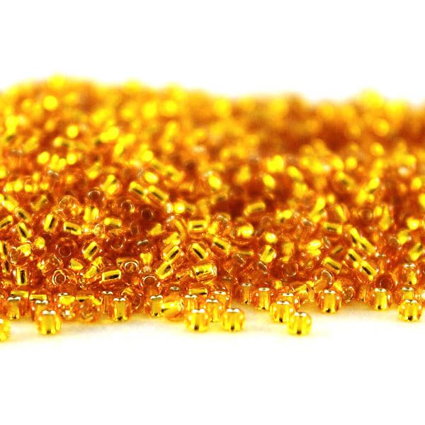 Бисер круглый 11/0 #0030 Прозрачный, оранжевый