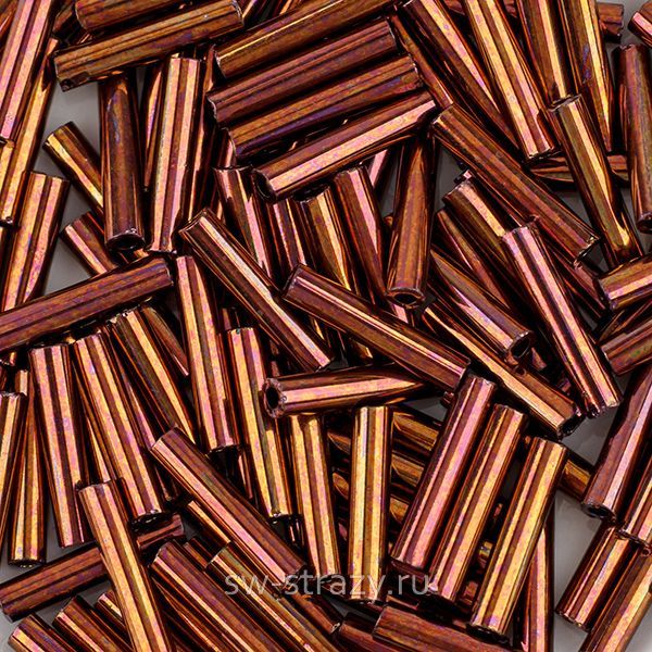 Бисер стеклярус 9 mm #0224 Бронзовый