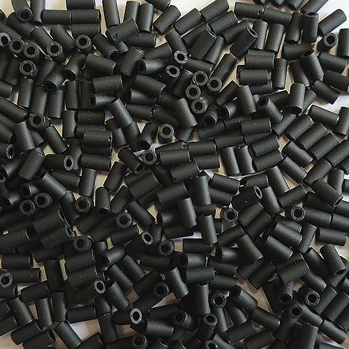 Бисер стеклярус 3 mm #0049F Матовый непрозрачный, черный