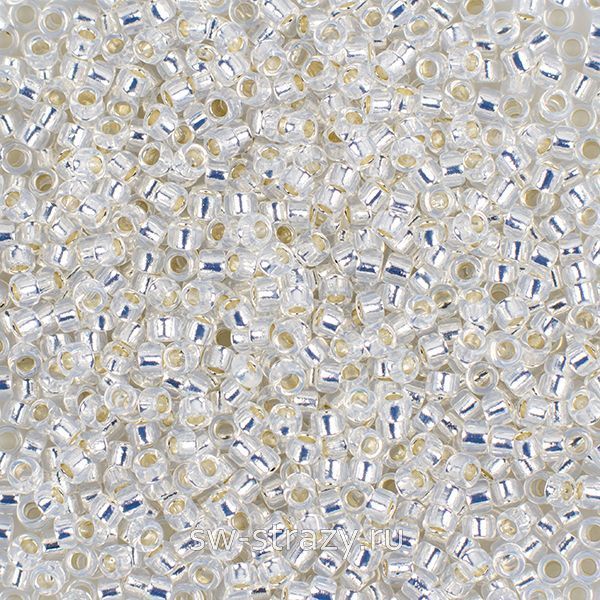 Бисер круглый 11/0 #2100 Внутреннее серебрение, молочный