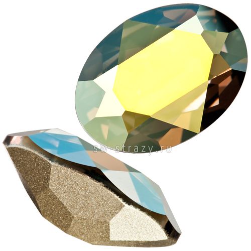 Кристаллы 4120 14x10 mm Crystal Iridescent Green